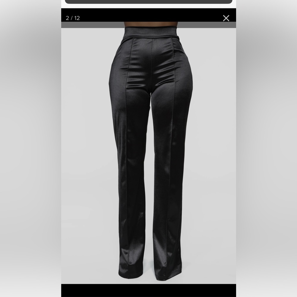 Fashion Nova Size L Make a Wish Satin Like Pants! Super Cute!!! - Picture 2 of 6
